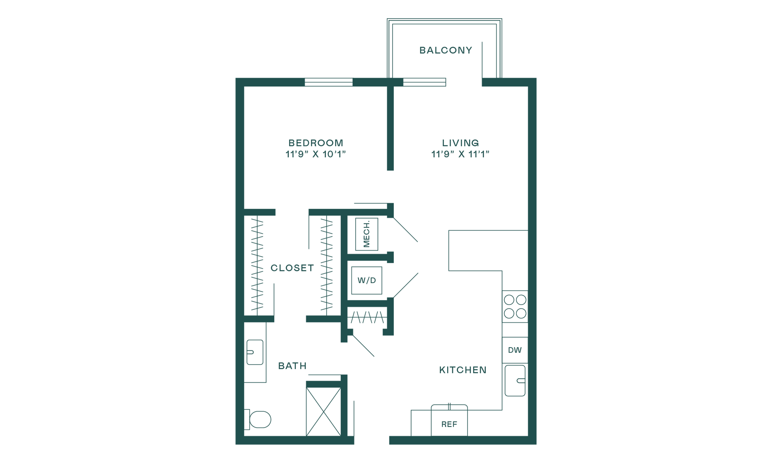 1BR-1D-Balcony Image