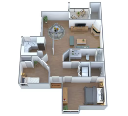 2 Bedroom 1 Bath Image
