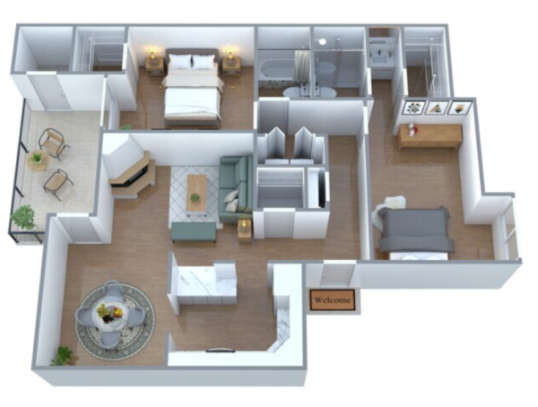 2 Bedroom 2 Bath Image