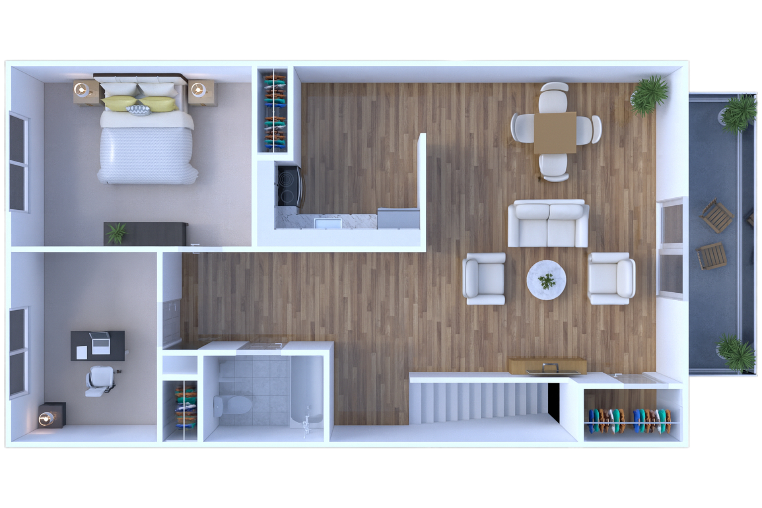 1BR - 1BTH + Office Image