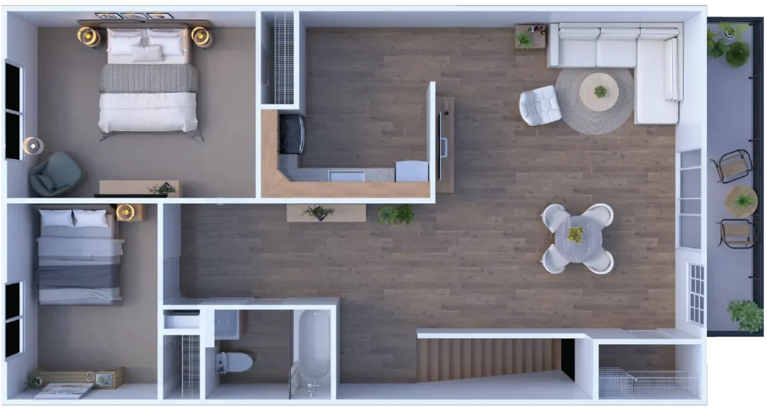 2BR - 1BTH W/D Image