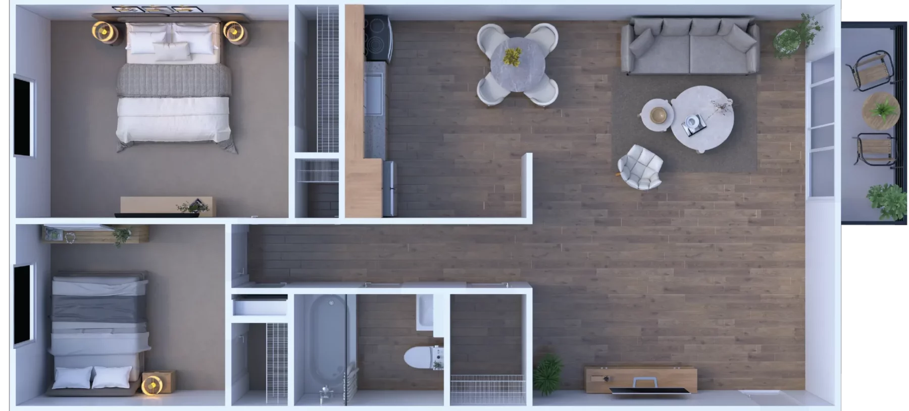 2BR - 1BTH DLX PR Image