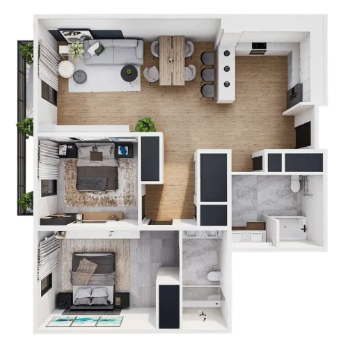 2BR - 2BTH Balc X2 Image