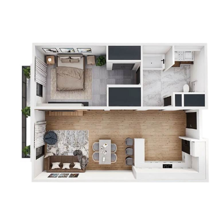 1BR - 1BTH Balc X2 Image