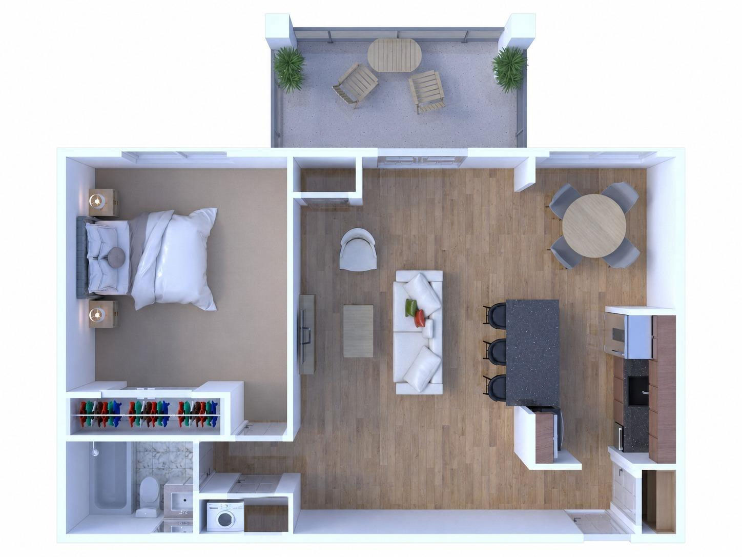 1BR - 1BTH W/D Image