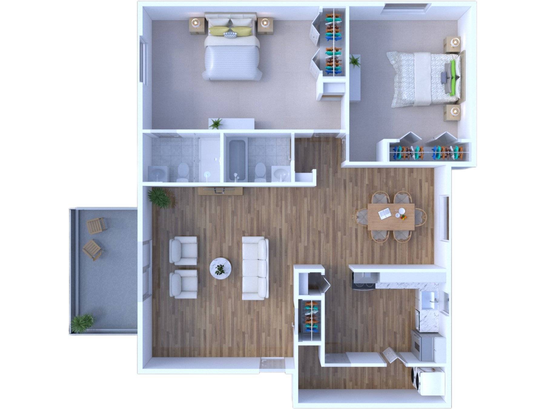 2BR - 2BTH Balcony RR Image