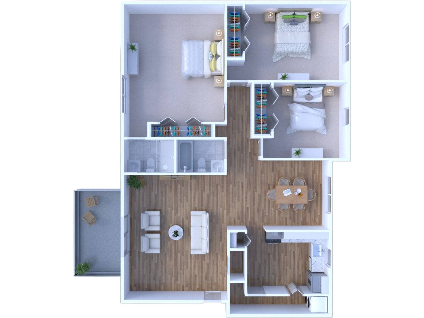 3BR - 2BTH Balcony Image