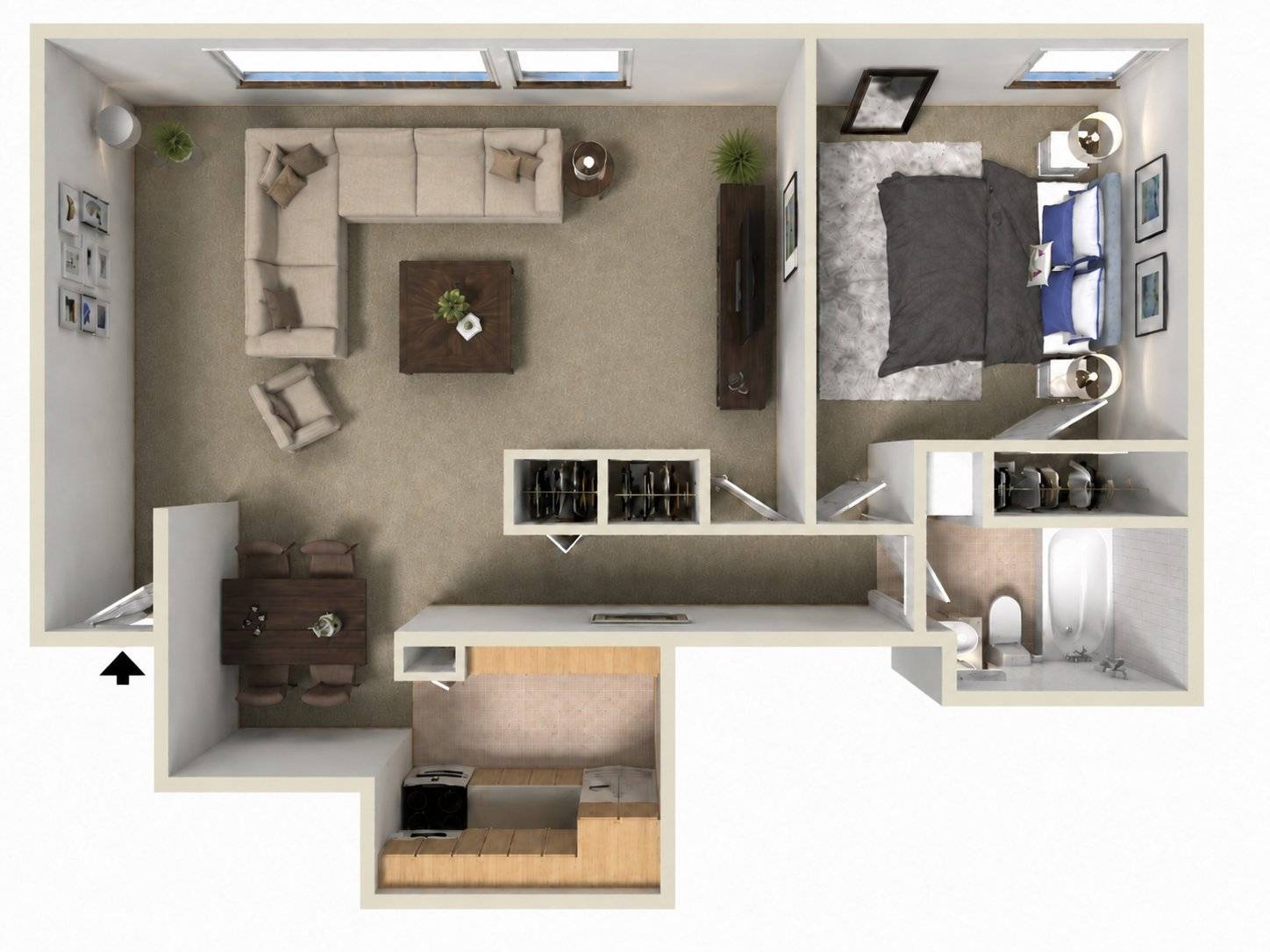 1BR - 1BTH Den PR Image
