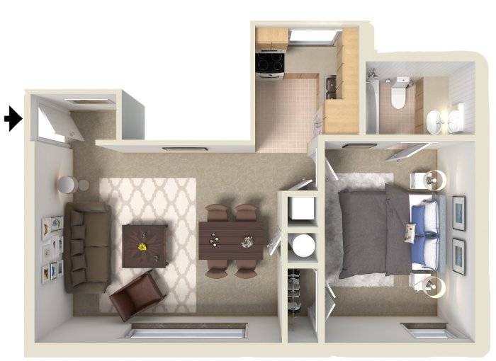 1BR - 1BTH RR Image