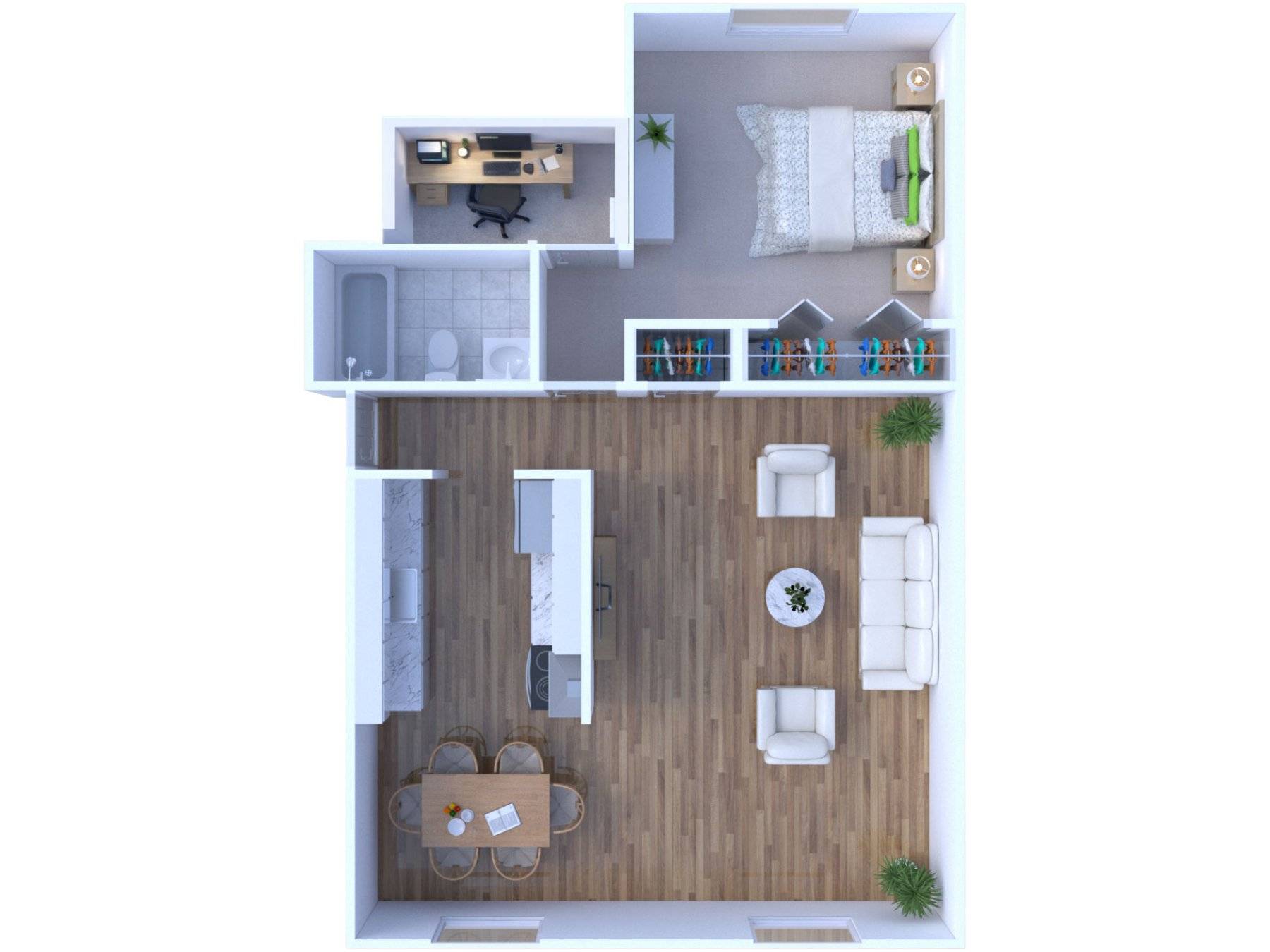 1BR - 1BTH Office Image