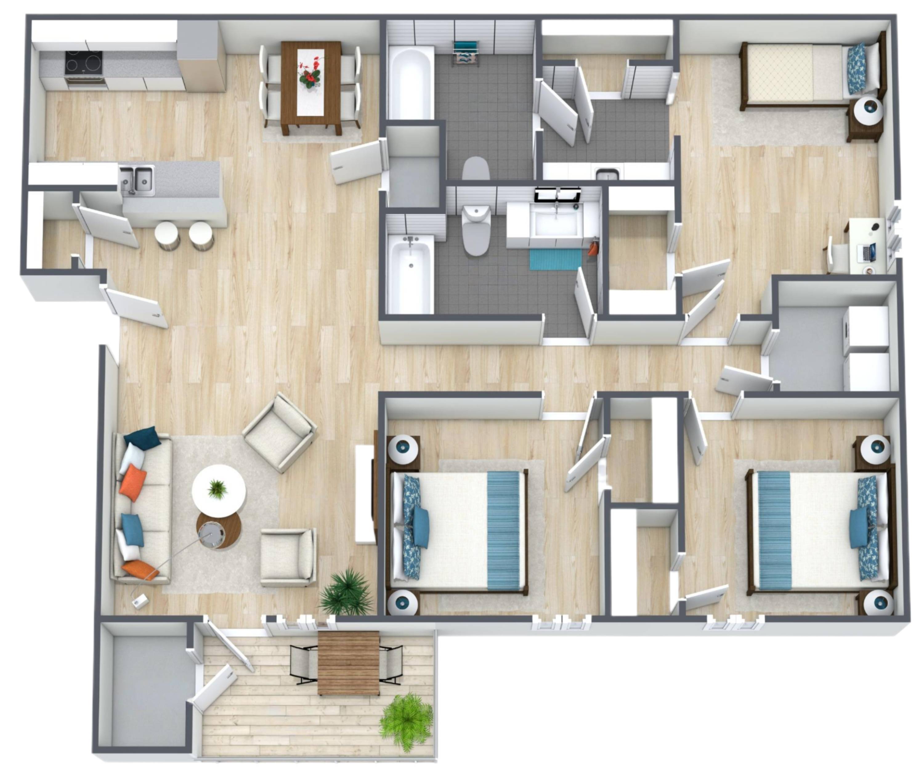 3BR - 2BTH DLX Image